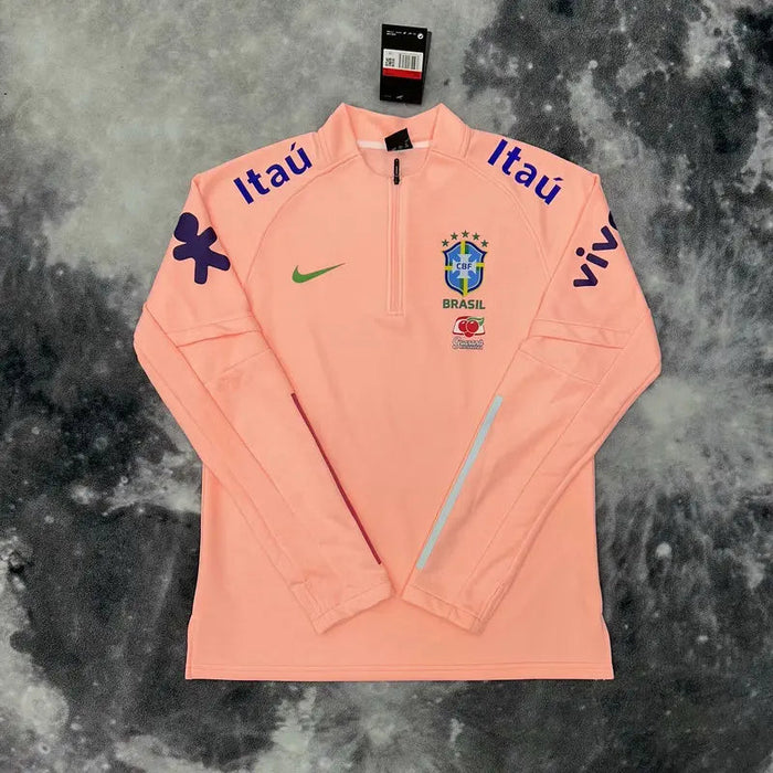 Pull Zippé Rose Saumon Brésil – Édition Drip Seleção - 2XS / Rose Saumon / Unisexe