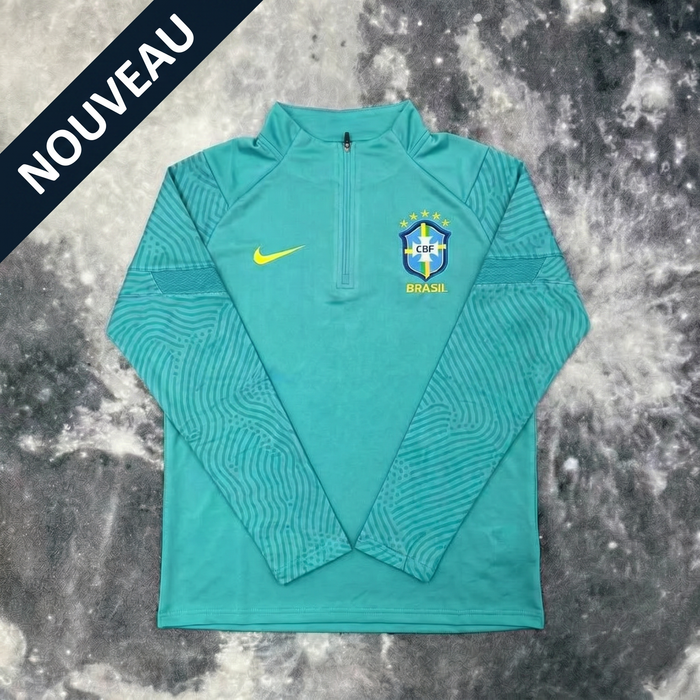 Pull Zippé Bleu Brésil – Édition Drip Seleção - 2XS / Bleu / Unisexe